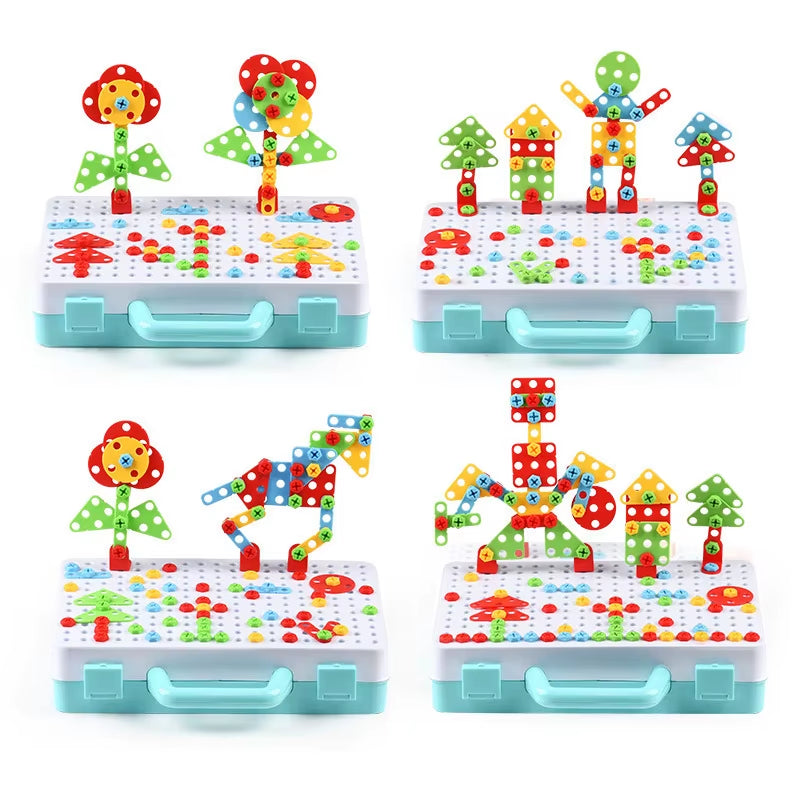 Electric Drill Nut Disassembly Match Tool Toys Children Educational Assembled Blocks Sets Tools for Boys Design Building Toys